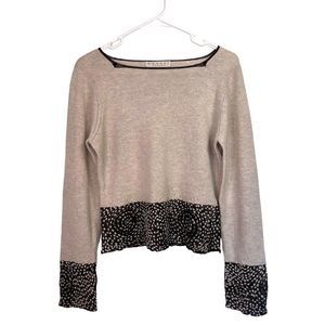 Nougat London square neck embroidered lambswool angora cashmere blend sweater 4